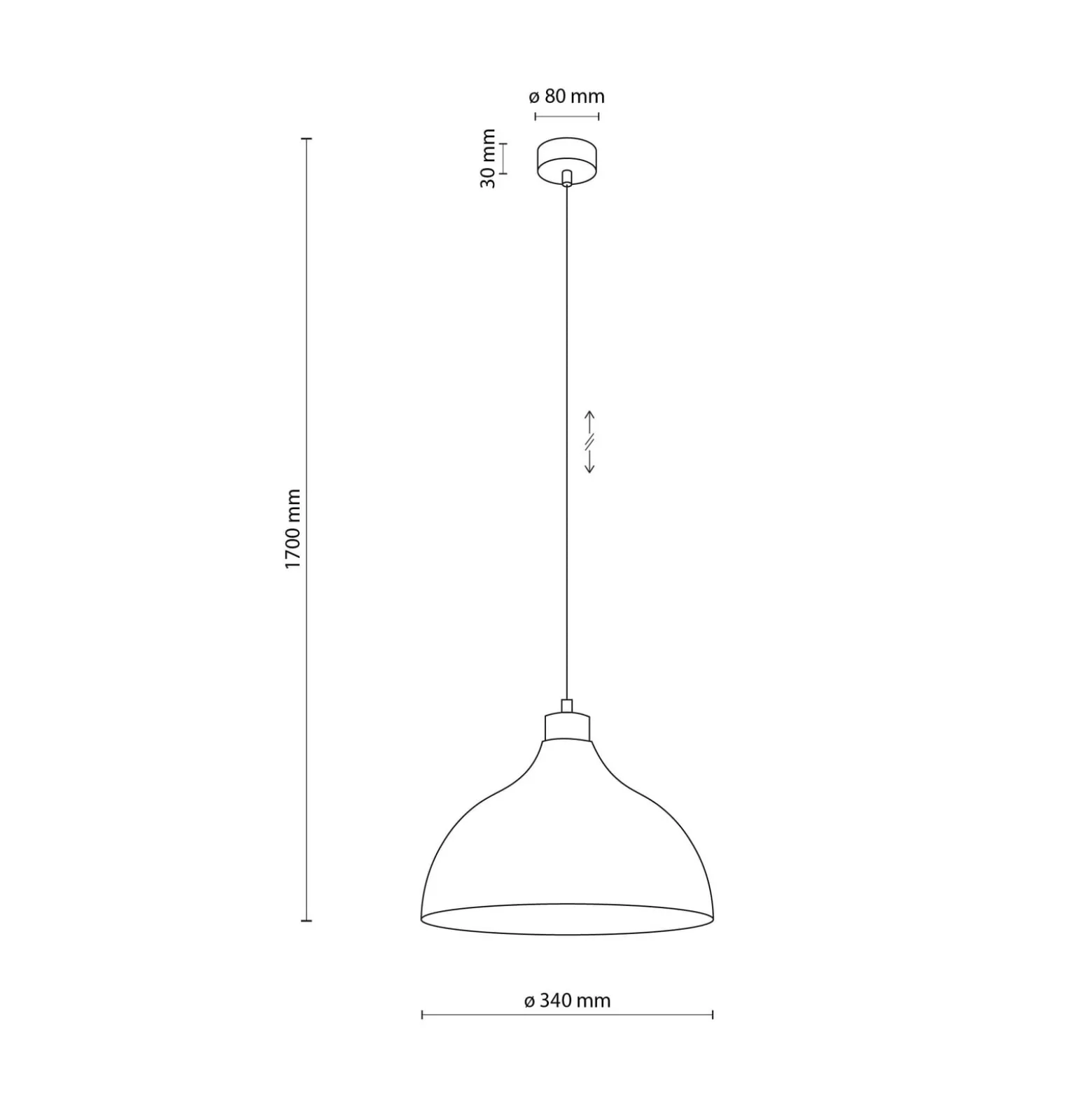 Envostar Hängeleuchte Kaitt, braun, Ø 34 cm, Holzdetail