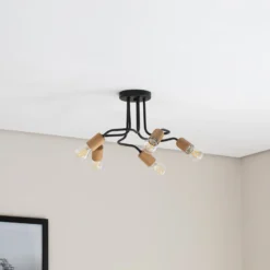 Envostar Joiy Decke 5-flg. verteilt schwarz/holz