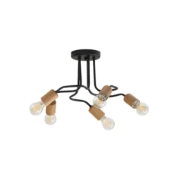 Envostar Joiy Decke 5-flg. verteilt schwarz/holz