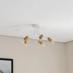 Envostar Joiy Deckenlampe 5-flg verteilt weiß/holz