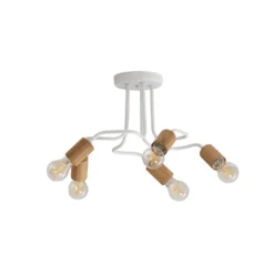 Envostar Joiy Deckenlampe 5-flg verteilt weiß/holz