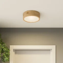 Envostar Kerio Deckenlampe, Ø 27 cm, eiche natur