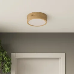 Envostar Kerio Deckenlampe, Ø 27 cm, eiche natur