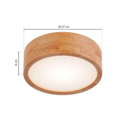 Envostar Kerio Deckenlampe, Ø 27 cm, eiche natur