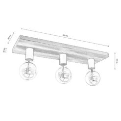 Envostar Lobo Deckenlampe 3fl. Kiefer grau