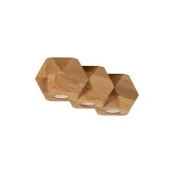 Envostar Peach Puff Deckenlampe Polyeder Holz 3flg