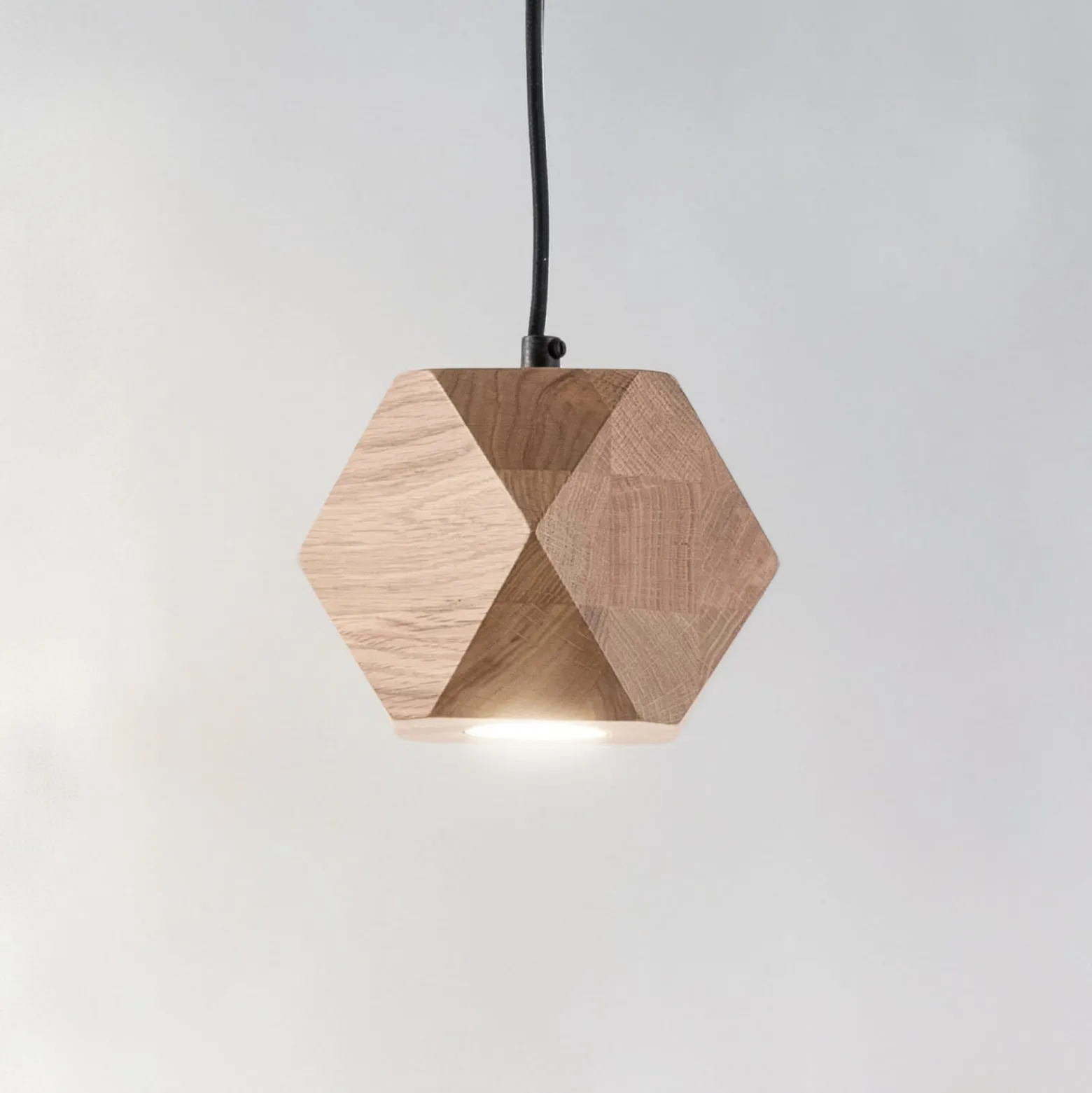 Envostar Peach Puff Hängelampe Polyeder Holz 1flg.