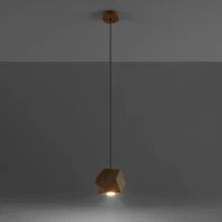Envostar Peach Puff Hängelampe Polyeder Holz 1flg.