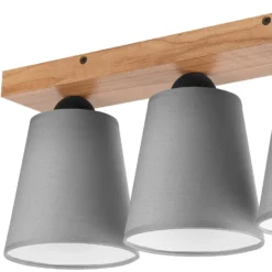Envostar Risco Deckenlampe 3-flg. Stoffschirm grau