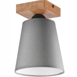 Envostar Risco Deckenlampe 1-flg. Stoffschirm grau