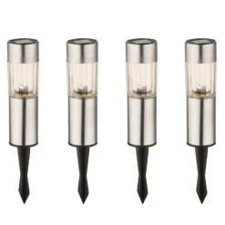 4er-Set - LED-Solar-Dekoleuchte Aro mit Erdspieß
