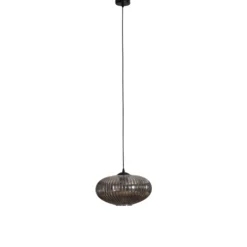 Esszimmerlampe Coco, Ø 30 cm, schwarz/rauchgrau, Glas