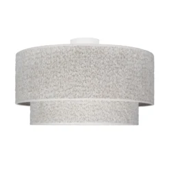 Euluna Deckenlampe Boucle, ecru, Textil, Ø 45 cm, einflammig