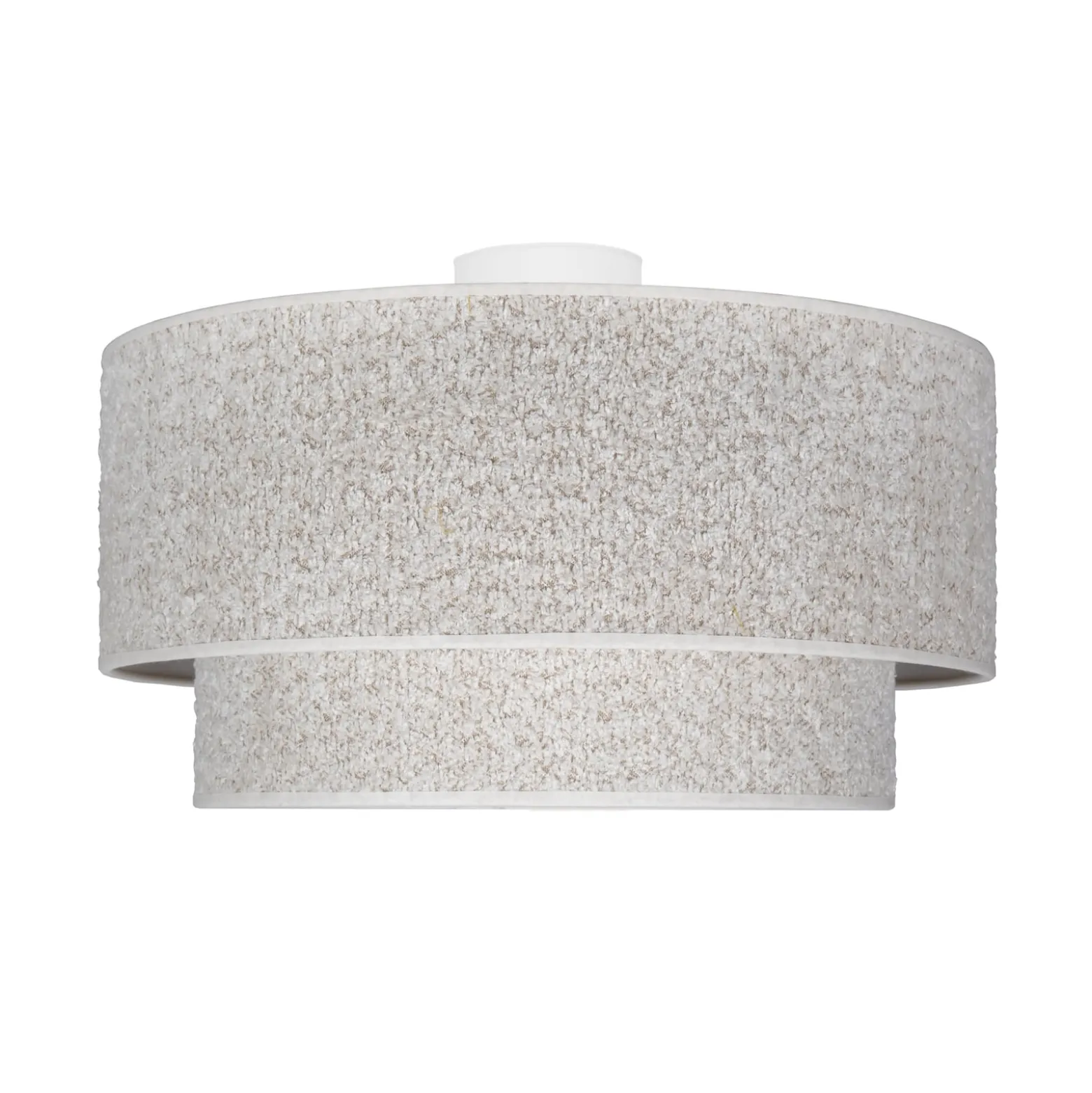Euluna Deckenlampe Boucle, ecru, Textil, Ø 45 cm, einflammig
