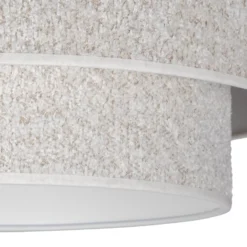 Euluna Deckenlampe Boucle, ecru, Textil, Ø 45 cm, einflammig
