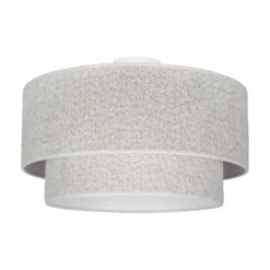 Euluna Deckenlampe Boucle, ecru, Textil, Ø 45 cm, einflammig