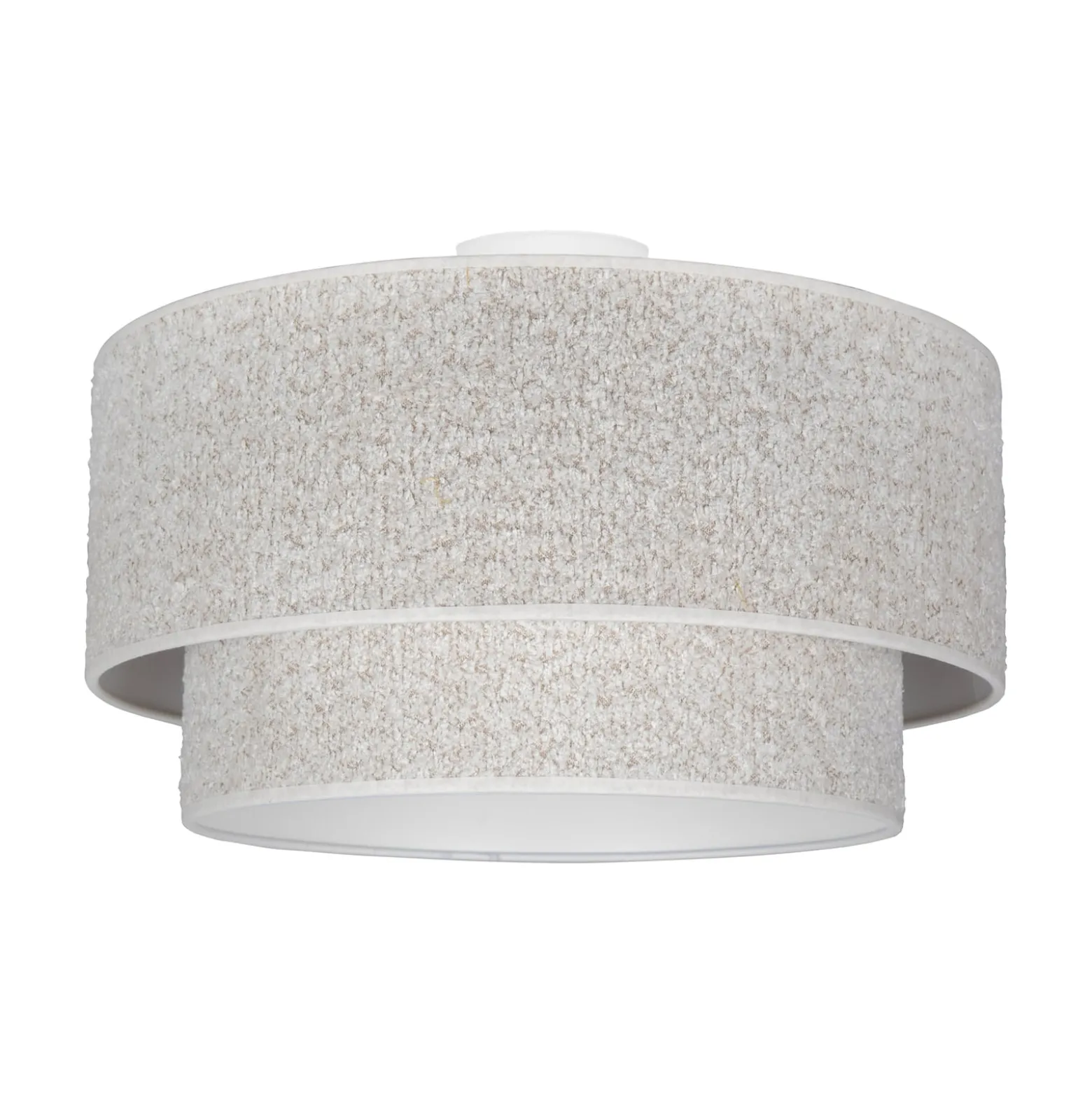 Euluna Deckenlampe Boucle, ecru, Textil, Ø 45 cm, einflammig