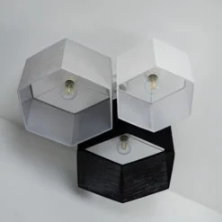 Euluna Deckenlampe Emil, Textil schwarz/grau/weiß, 3-flammig