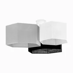 Euluna Deckenlampe Emil, Textil schwarz/grau/weiß, 3-flammig