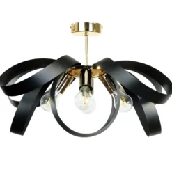Euluna Deckenleuchte Petla, schwarz/gold, Metall, Ø 65 cm