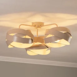 Euluna Deckenleuchte Tornado, beige, 3-flammig