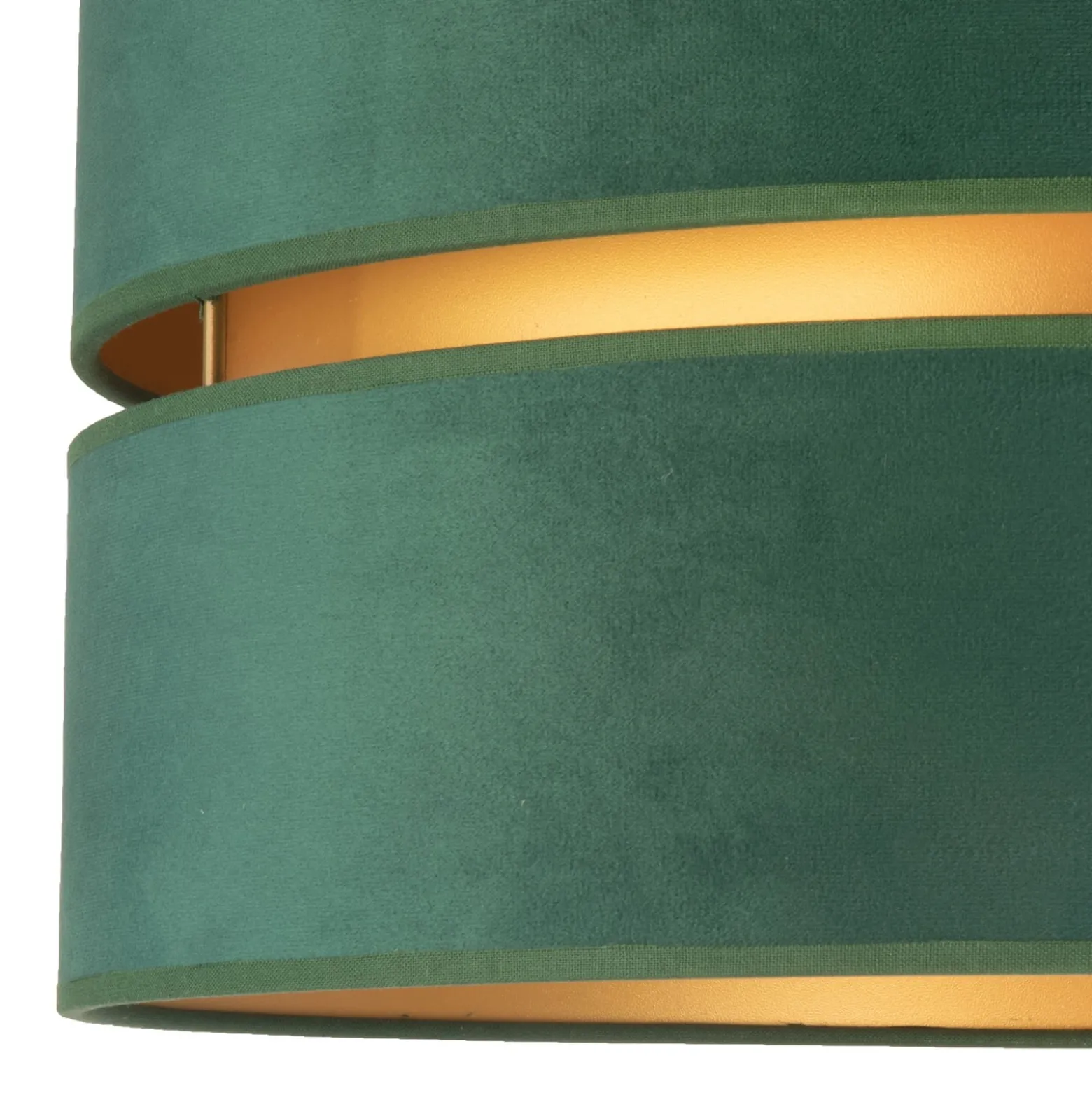 Euluna Duo Deckenleuchte Textil grün/gold Ø40cm