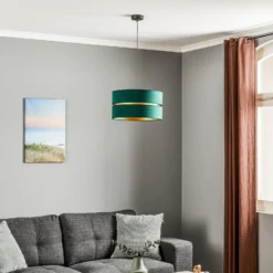 Euluna Duo Hängeleuchte grün/gold Ø40cm 1-flammig