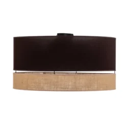 Euluna Levo Deckenleuchte, Ø60cm, jute/dunkelbraun