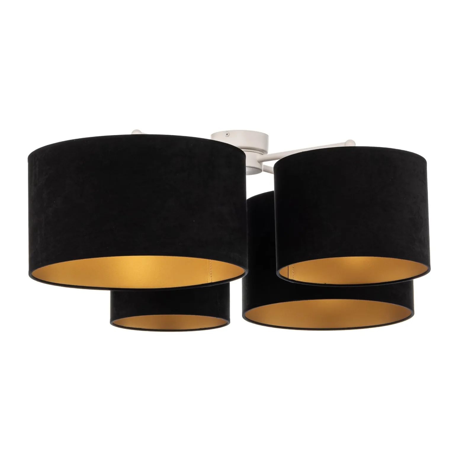 Euluna Lodge Deckenleuchte, 4-flg., schwarz/gold