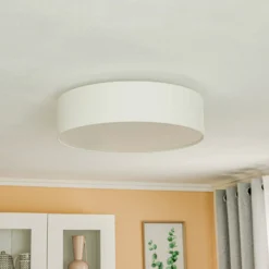 Euluna Roller Decke, Stoffschirm ecru, Ø 50 cm