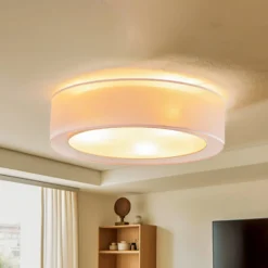 Euluna Tibu Deckenlampe, Textil, Ø50cm, cappuccino