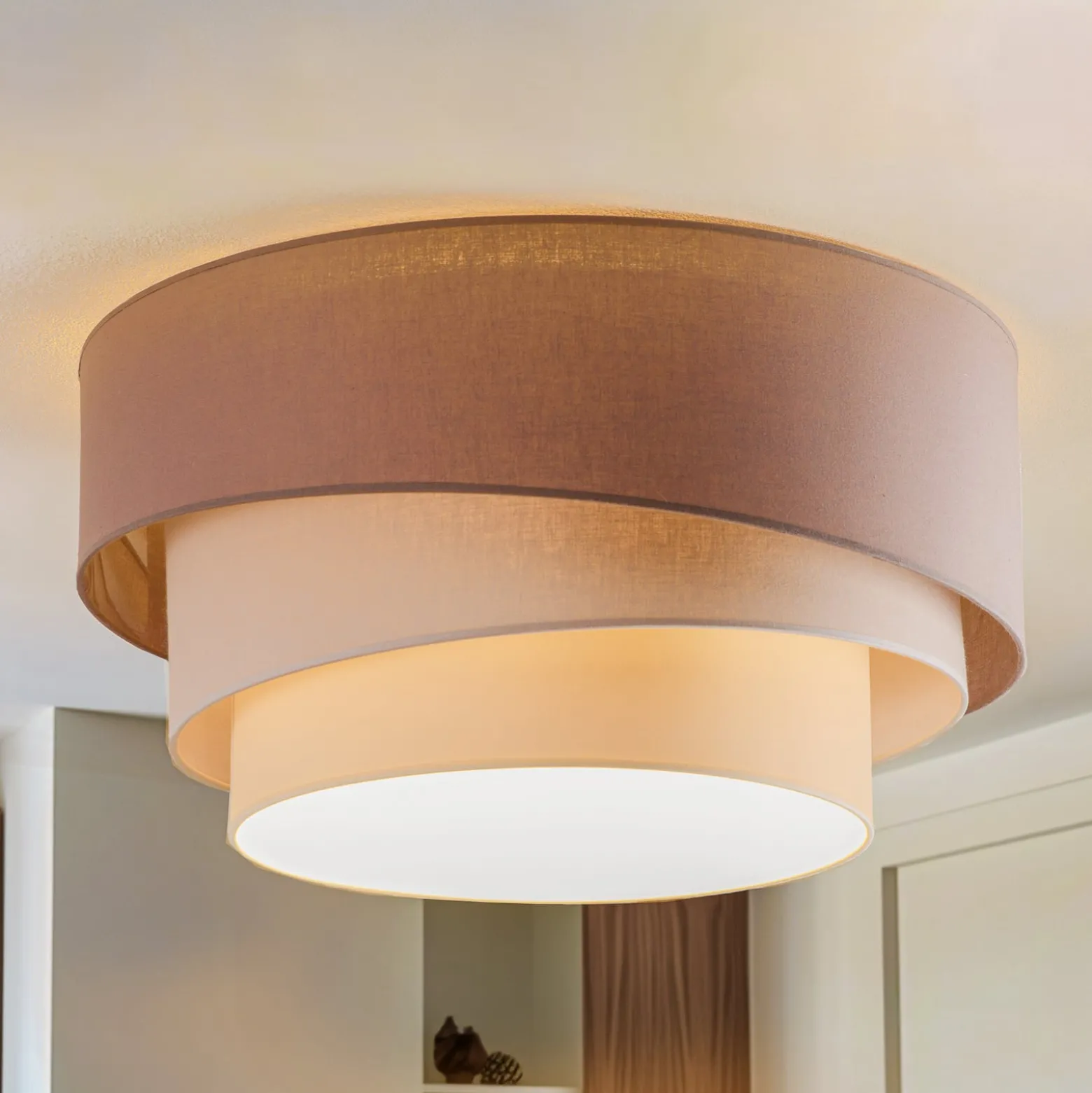 Euluna Trio Max Decke, Ø60cm, cappuccino/ecru/grau