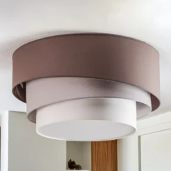 Euluna Trio Max Decke, Ø60cm, cappuccino/ecru/grau