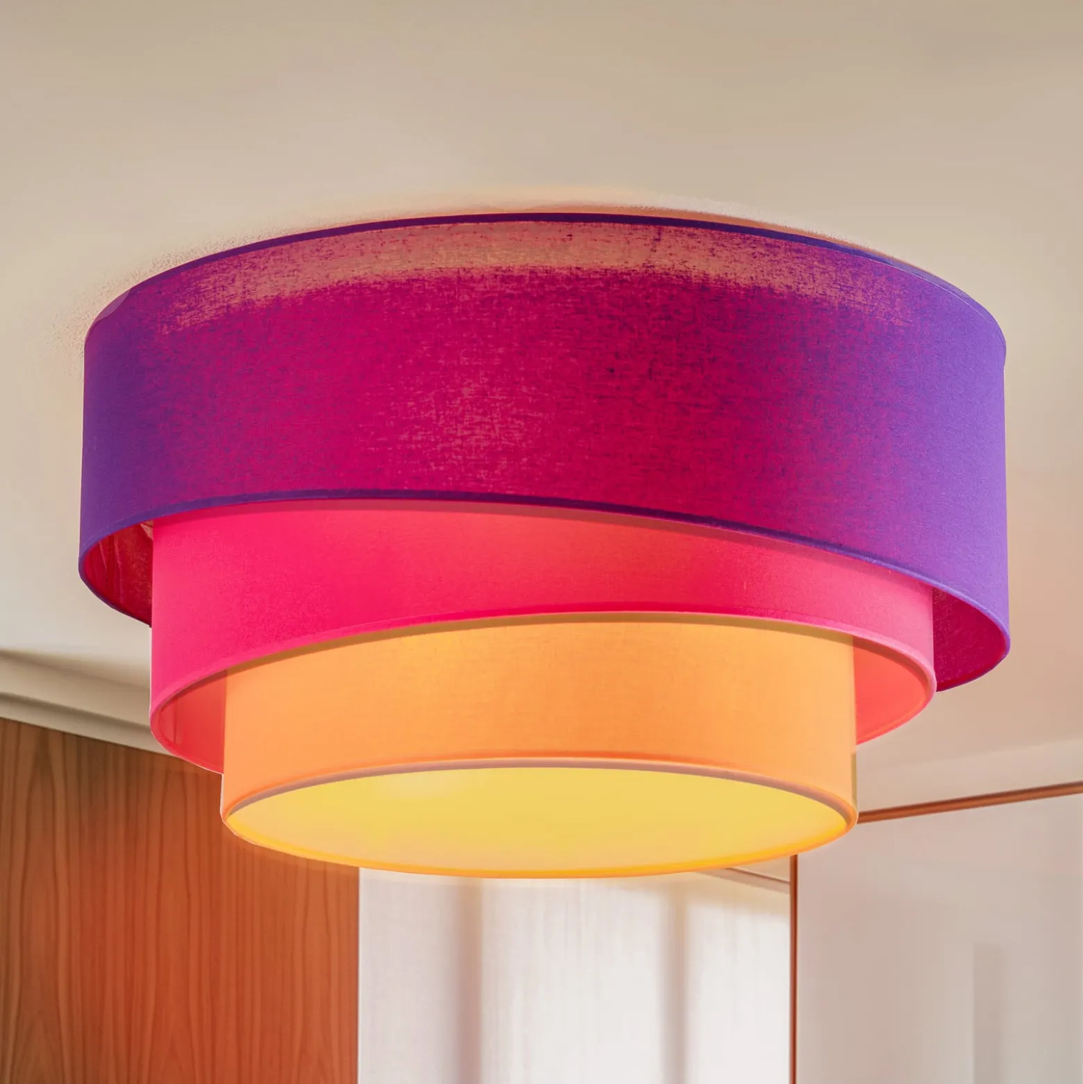 Euluna Trio Max Decke, Ø60cm, violett/pink/orange