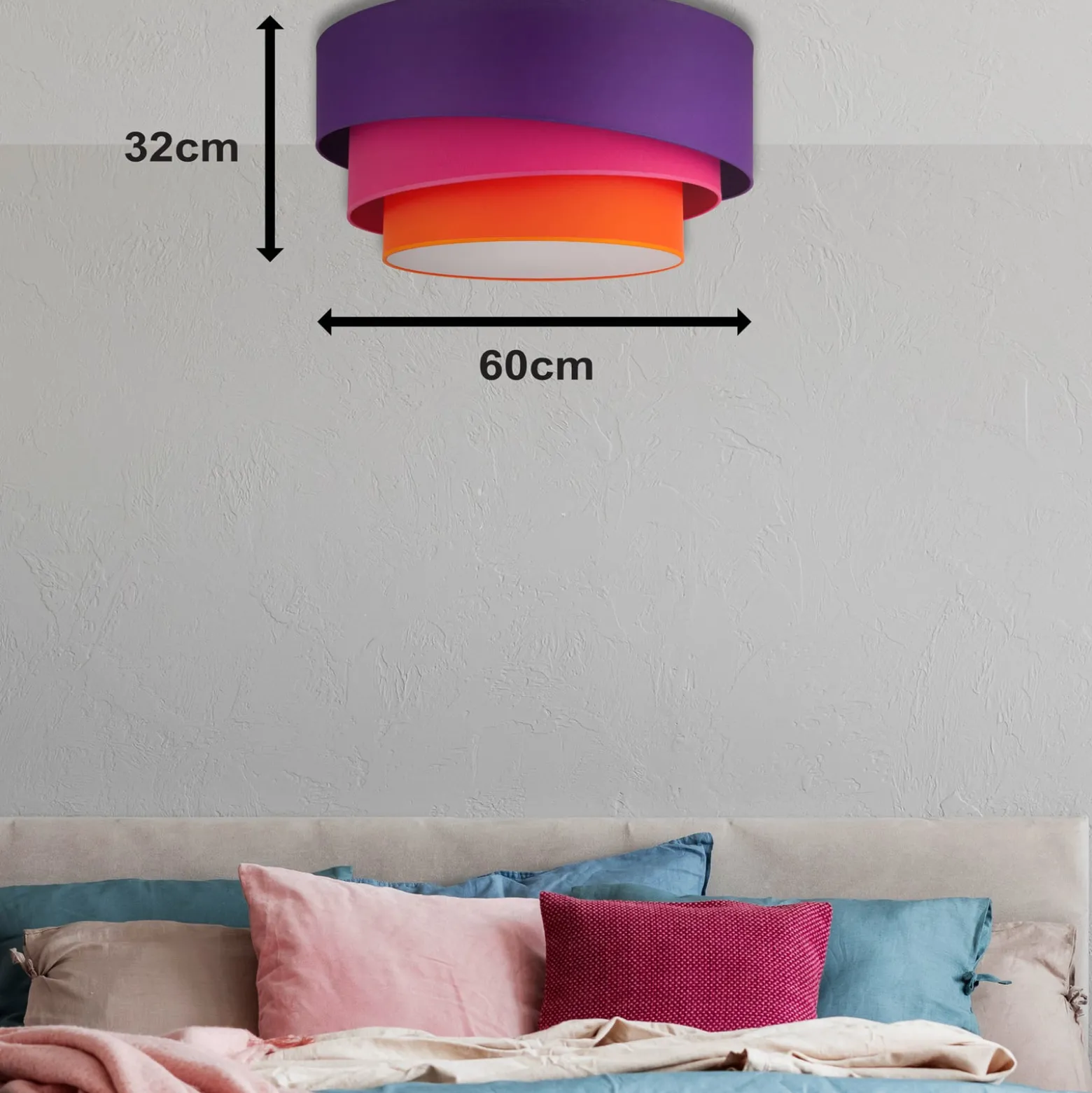 Euluna Trio Max Decke, Ø60cm, violett/pink/orange