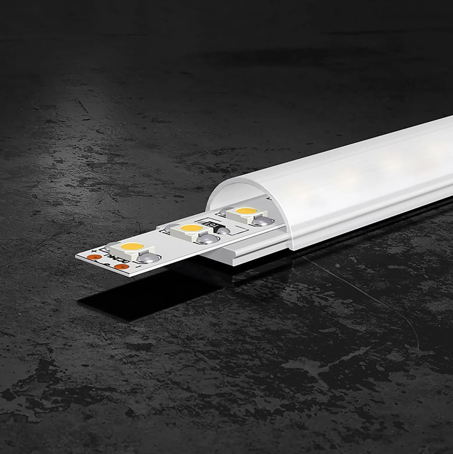 EVN APFLAT5 Alu-Profil, 200cm, halbrunde Abdeckung