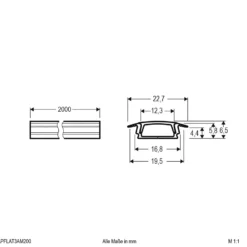 EVN APFLAT3 Alu-Profil, 200cm T-Profil, aluminium