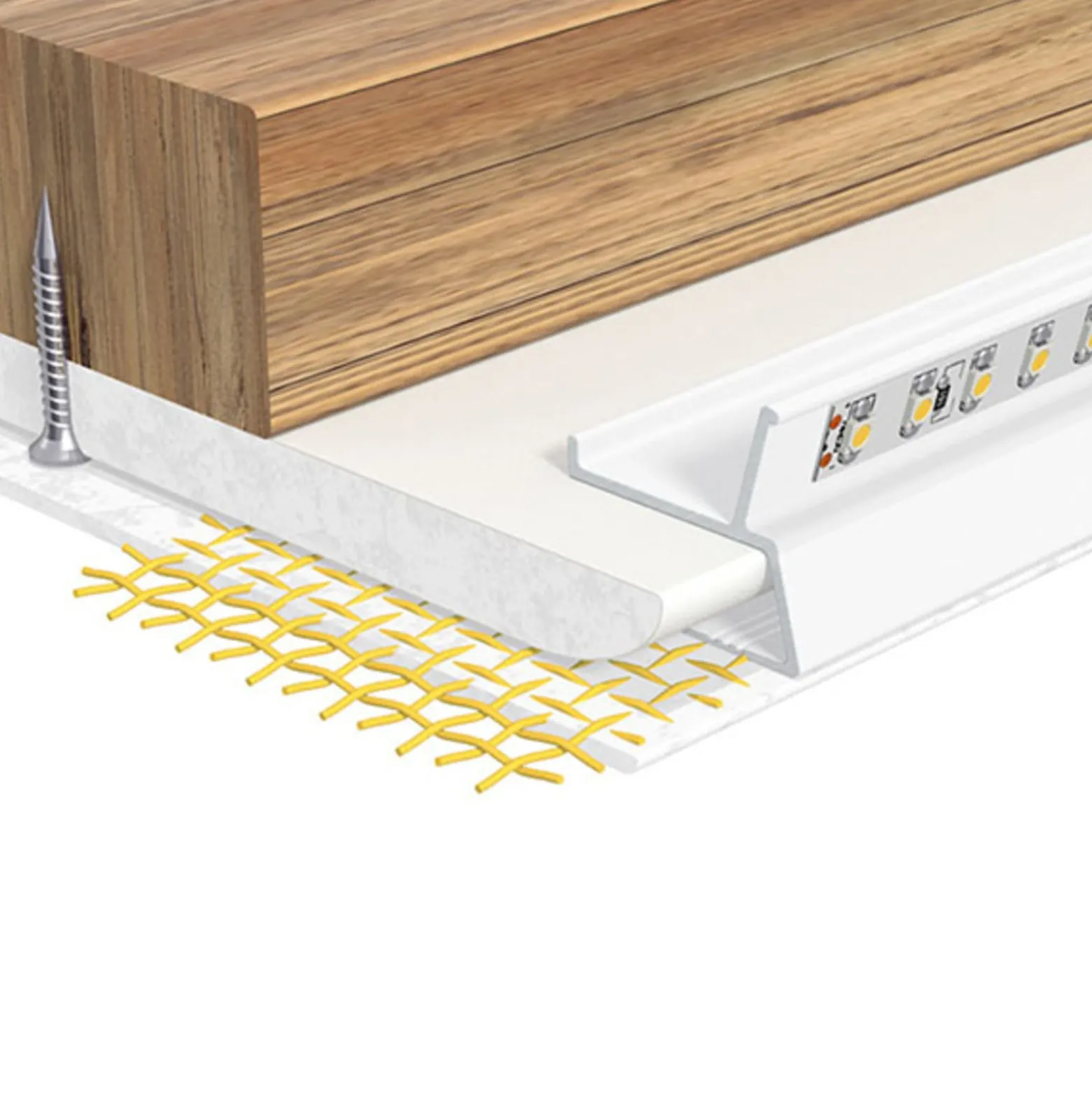 EVN APTBU Alu-Profil wandgerichtet 100cm weiß