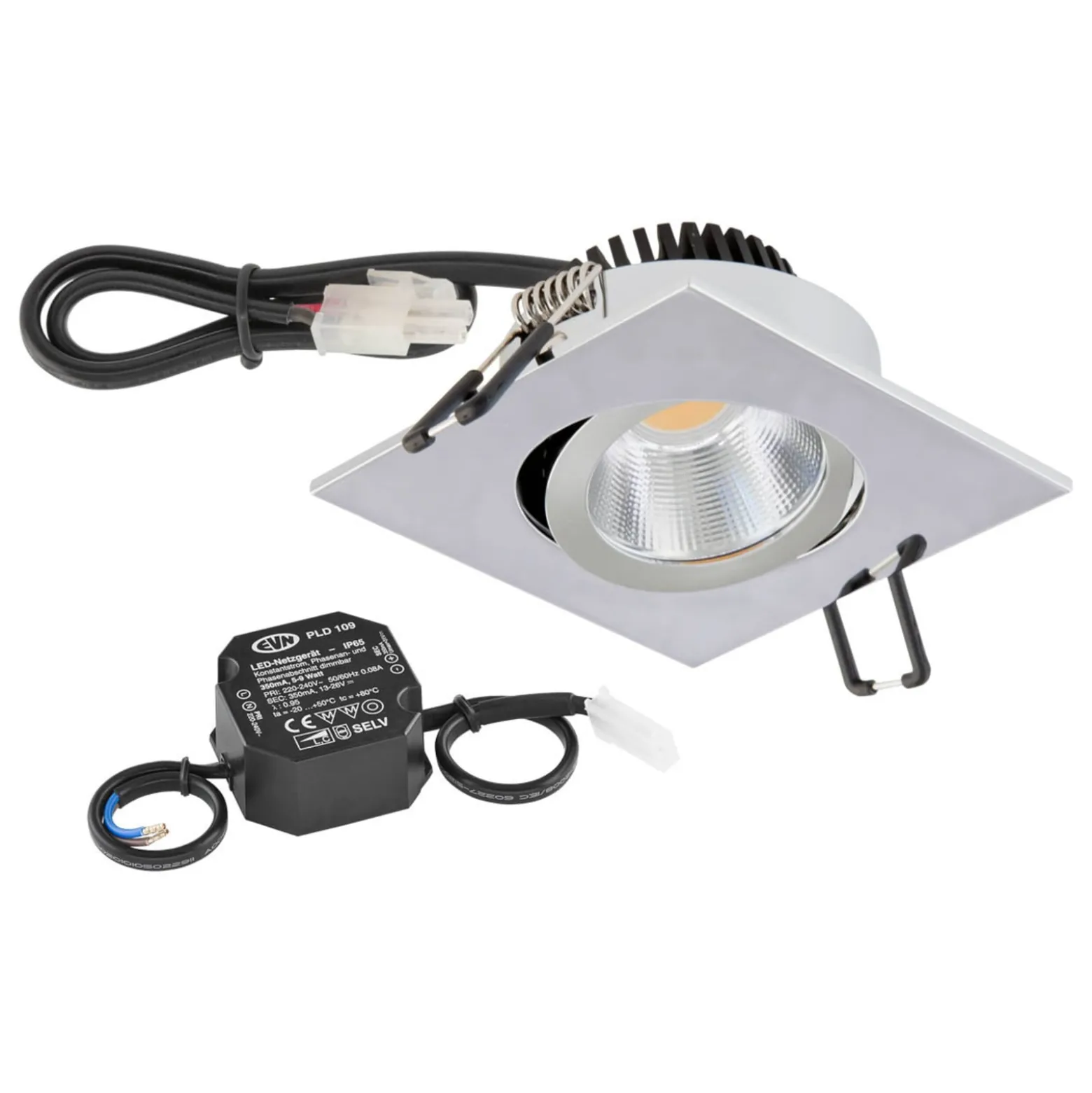 EVN PC20 Einbau eckig Phasendimmer 3000K chrom