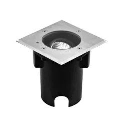 EVN Pentola Einbaulampe edelstahl 13,5x13,5 3.000K