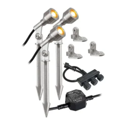 EVN P68123502-3 LED-Außenstrahler, 3er-Set, 3.000K