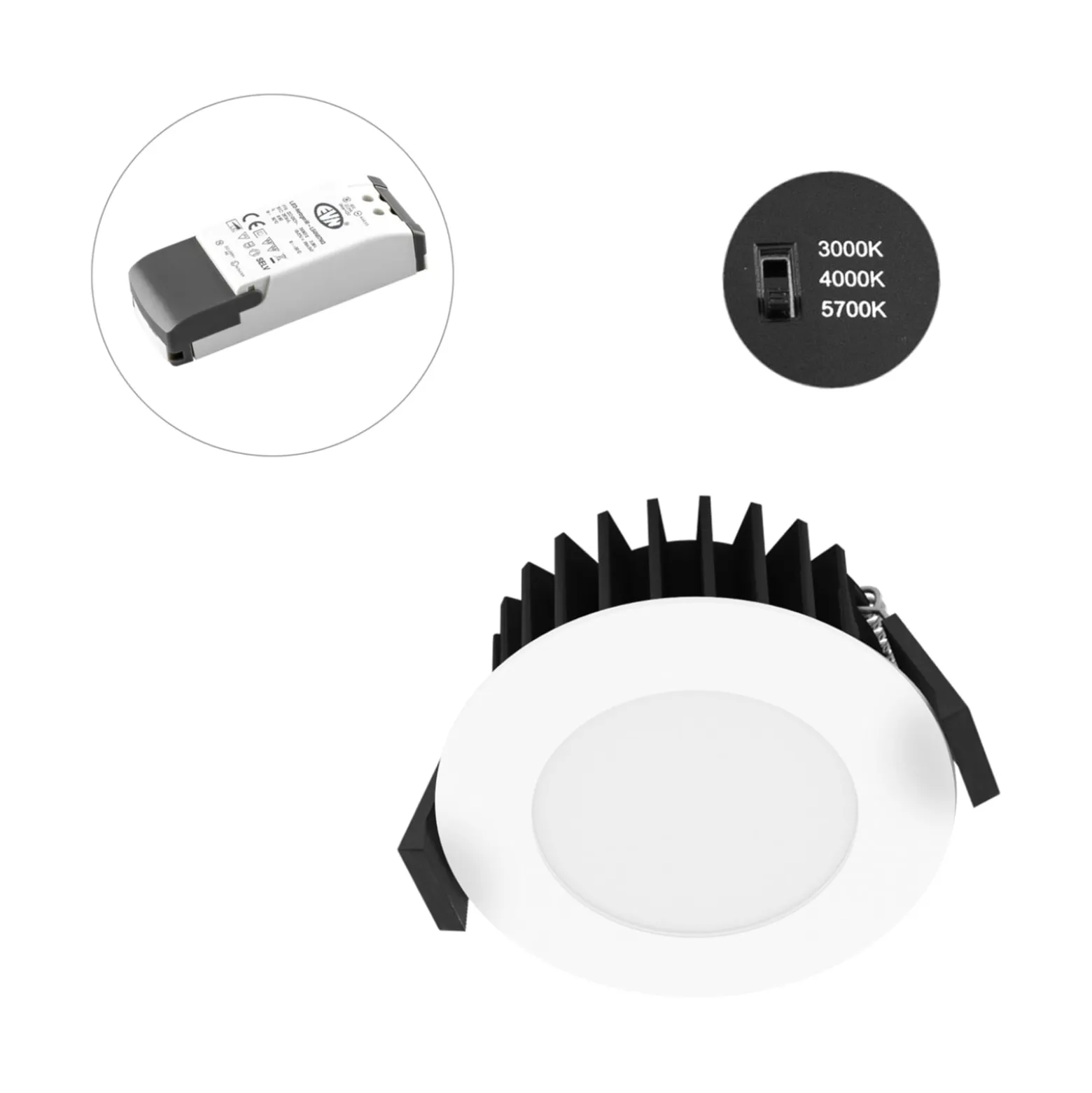 EVN Solido68 LED-Deckeneinbauleuchte 7W weiß