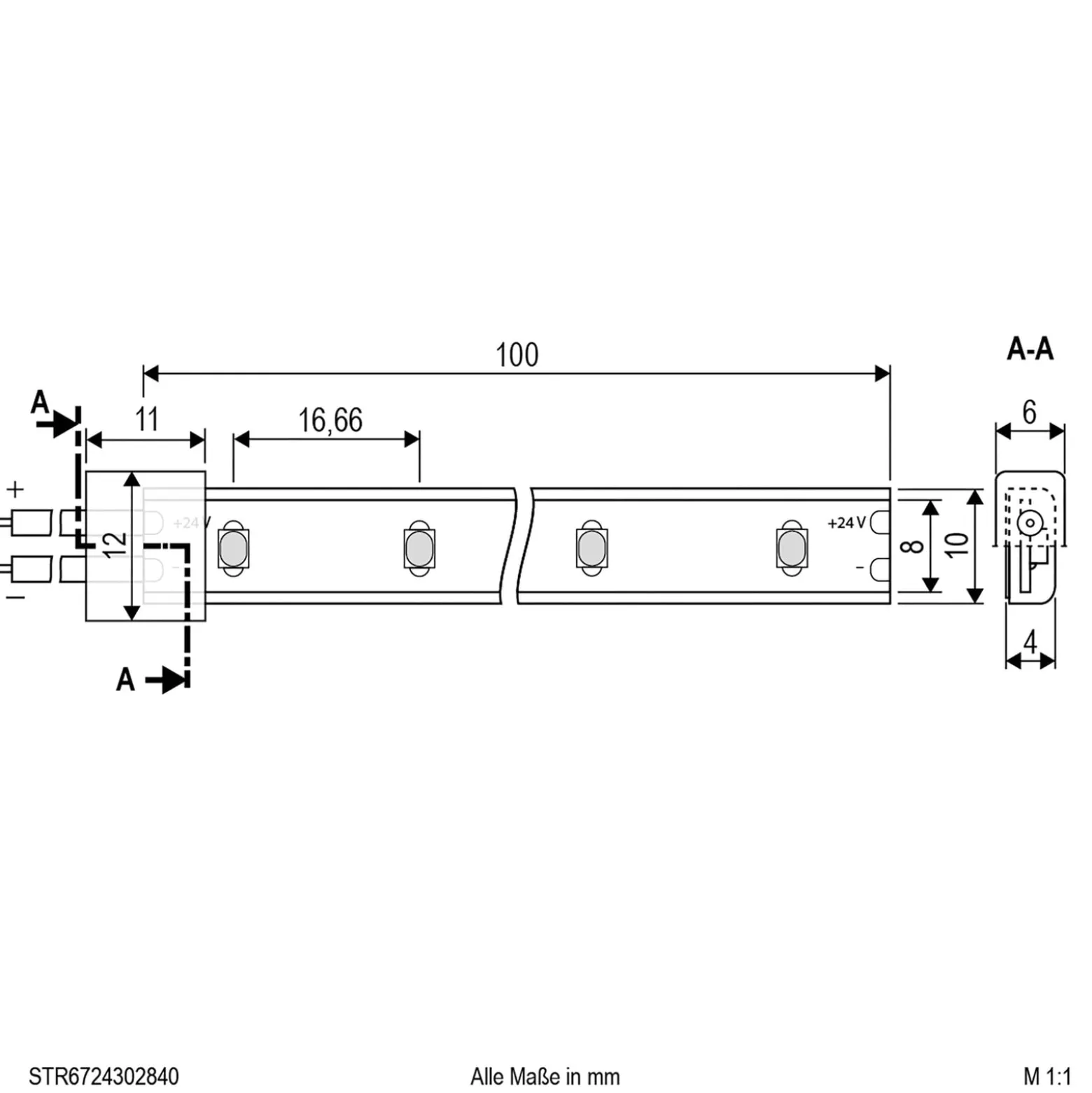 EVN STR6724 LED-Strip, 5 m, 24 W, 4.000 K, IP67