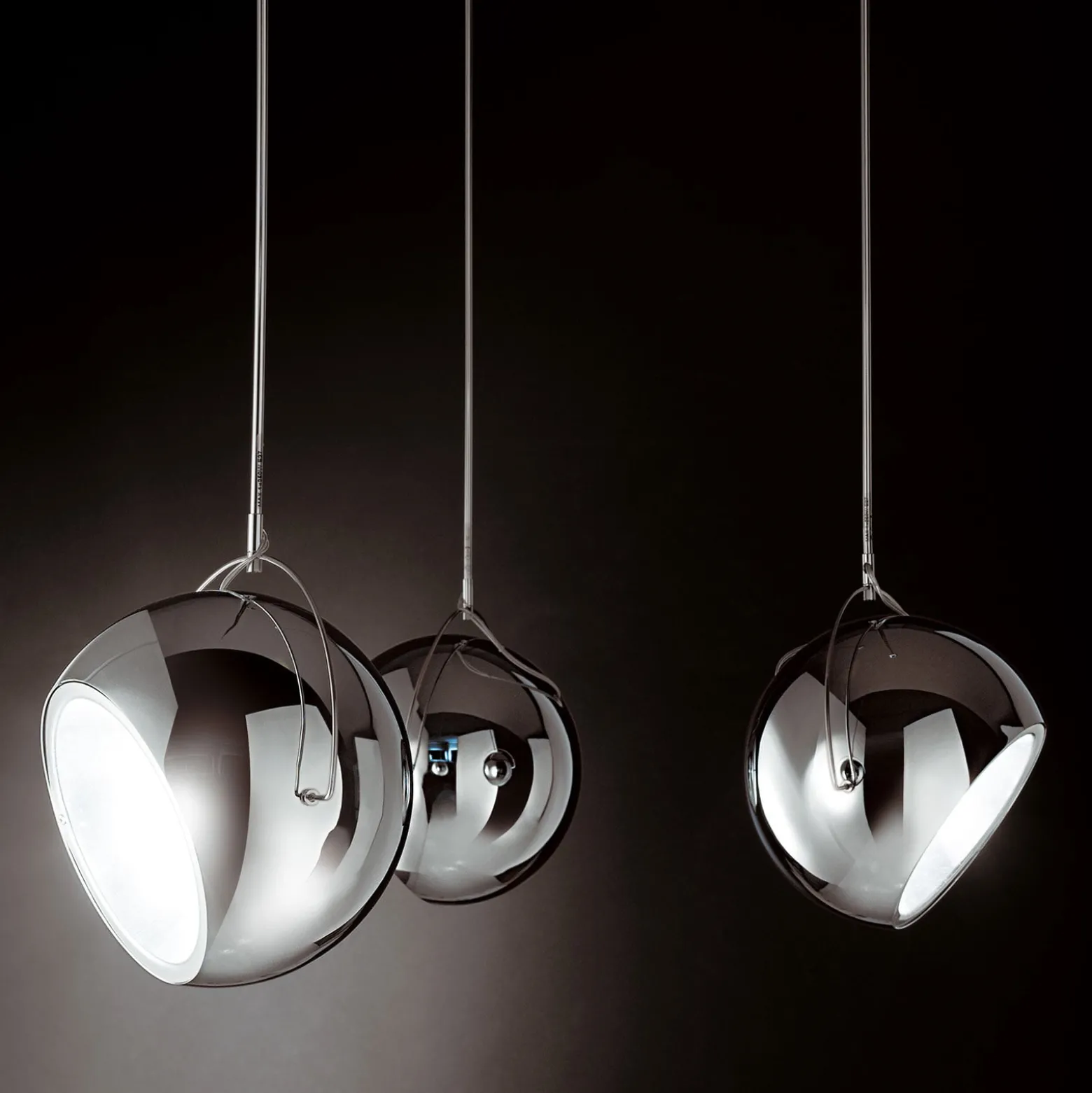 Fabbian Beluga Steel Chrom-Hängeleuchte, Ø 14 cm