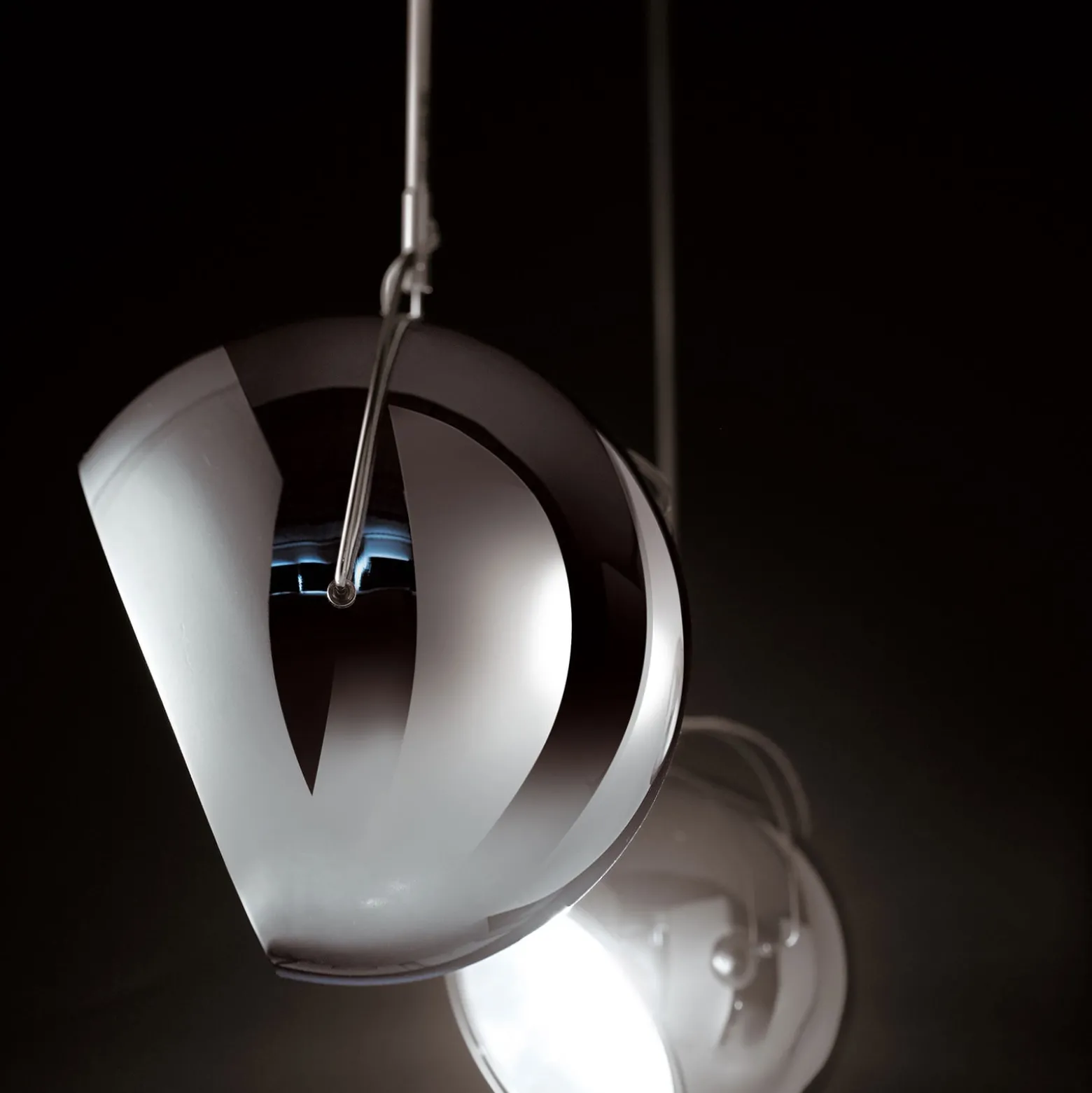 Fabbian Beluga Steel Chrom-Hängeleuchte, Ø 14 cm