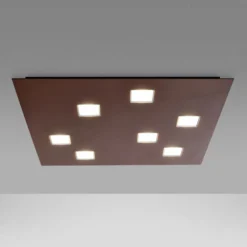 Fabbian LED-Deckenlampe Quarter, braun, 7-flammig, Metall
