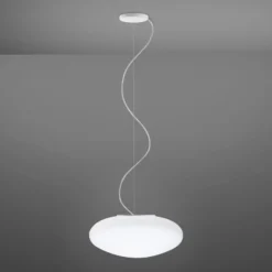 Fabbian Lumi White Glas-Hängeleuchte, Ø 42 cm