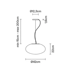 Fabbian Lumi White Glas-Hängeleuchte, Ø 42 cm