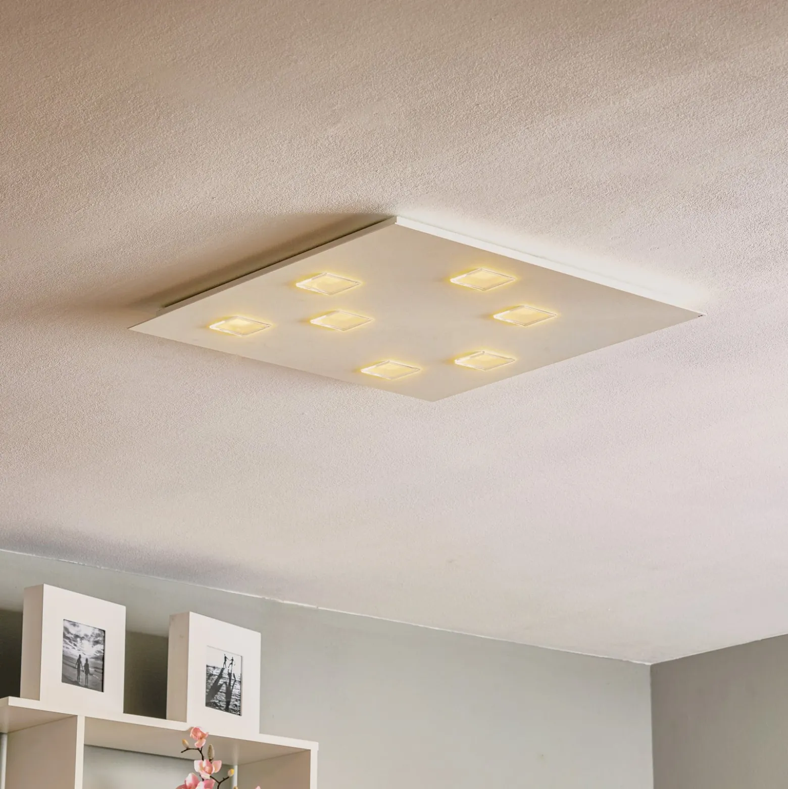 Fabbian Quarter - weiße LED-Deckenlampe 7flg.