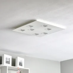 Fabbian Quarter - weiße LED-Deckenlampe 7flg.
